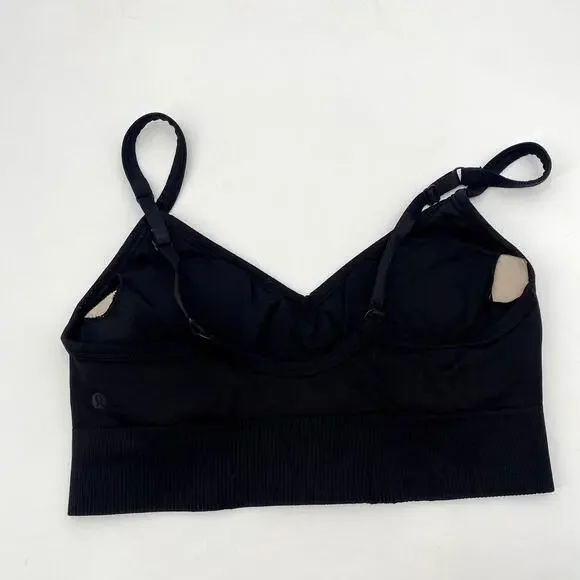 Lululemon black ribbed sports bra
